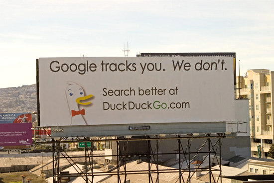DuckDuckGo 在旧金山“新硅谷”SOMA 地区的广告牌｜图片来源：WIRED